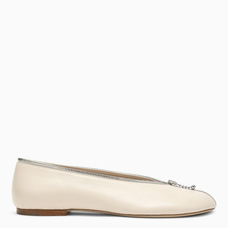 BURBERRY Calfskin Ballerina with Zipped Upper