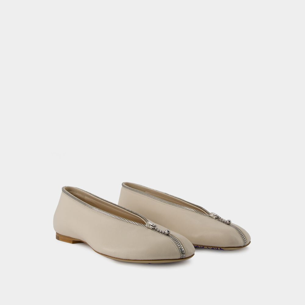 BURBERRY Mini Zip Ballerina Flats for Women