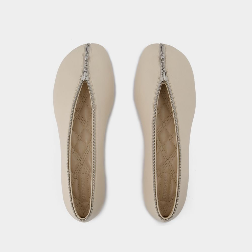 BURBERRY Mini Zip Ballerina Flats for Women