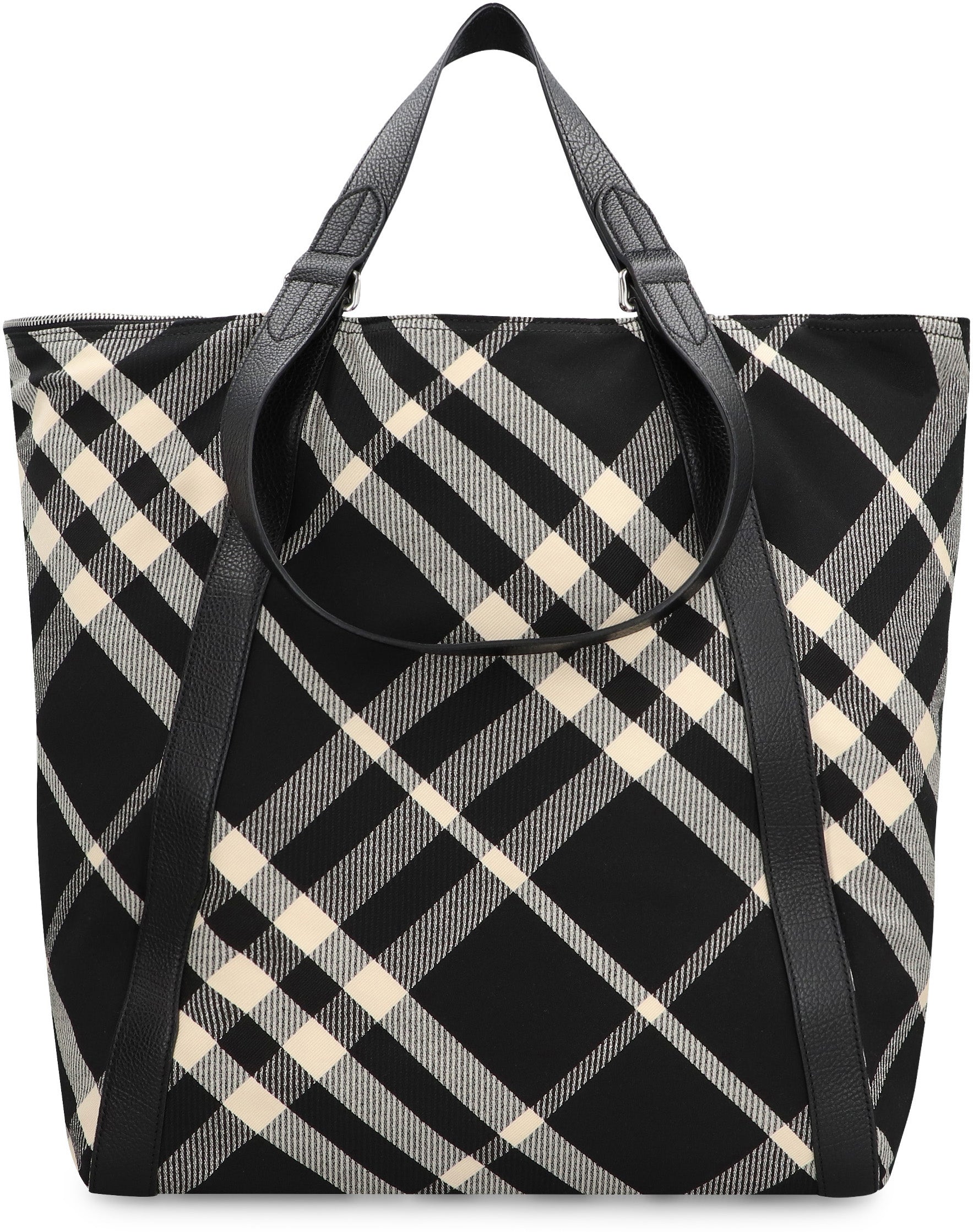 BURBERRY Tartan Motif Fabric Tote Handbag - 37cm x 43cm x 24cm