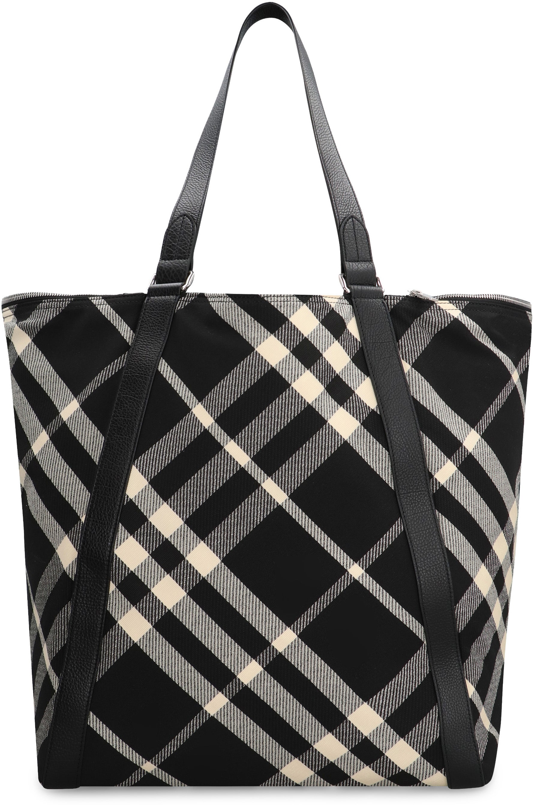 BURBERRY Tartan Motif Fabric Tote Handbag - 37cm x 43cm x 24cm