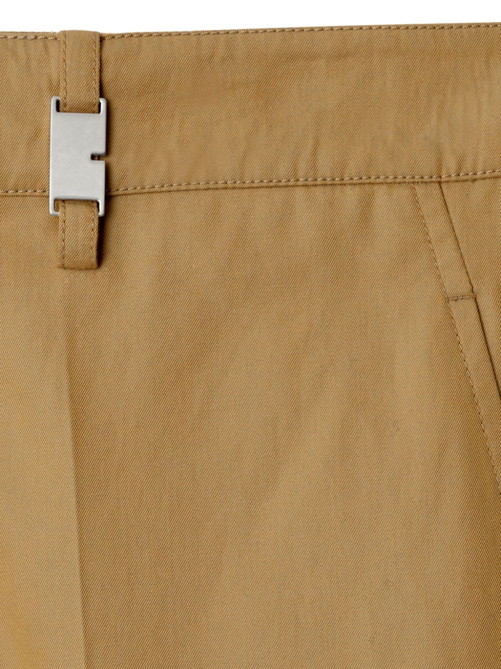 BURBERRY Cotton Trousers with Concealed Fastening