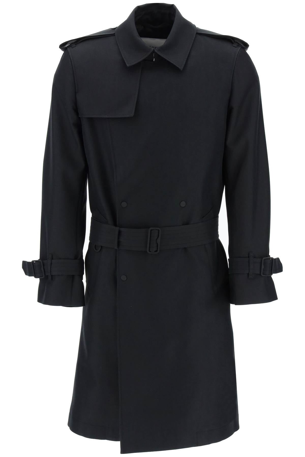 BURBERRY Long Trench Jacket in Silk Blend - Regular Fit