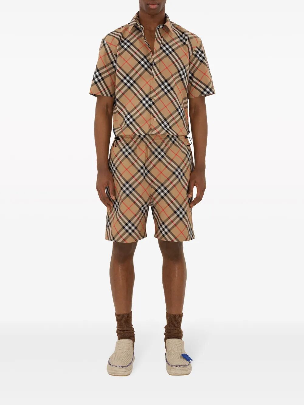 BURBERRY Short Sleeved Check Cotton Shirt for Men