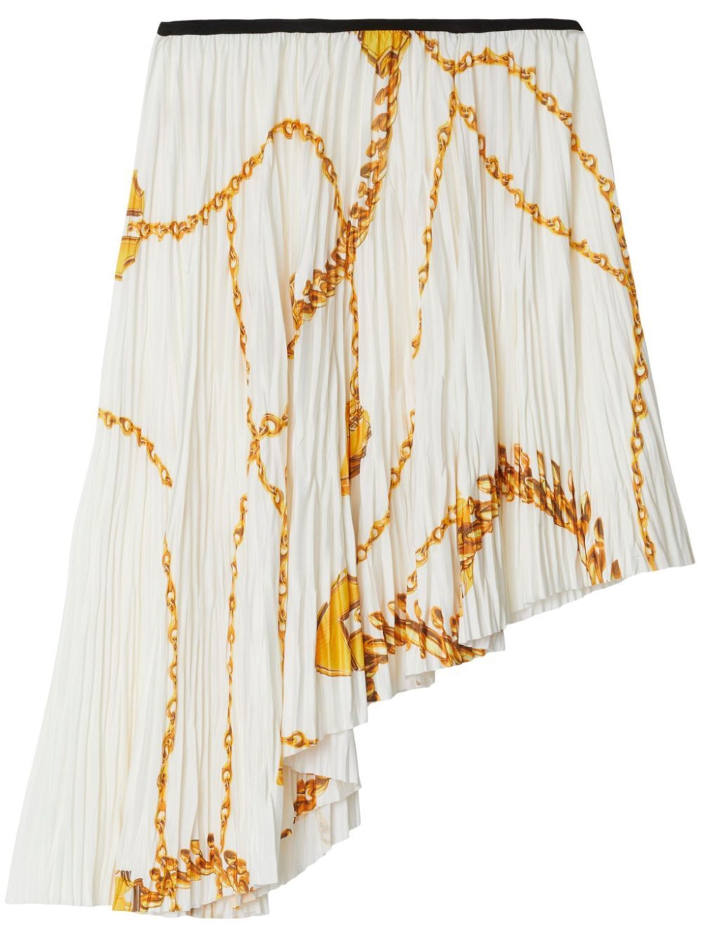 BURBERRY Asymmetrical Pleated Mini Skirt