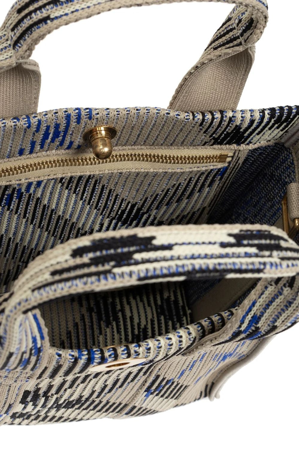BURBERRY Embroidered Fabric Check Mini Handbag