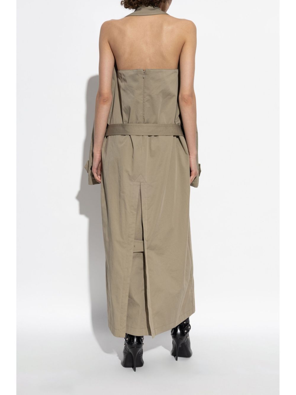 BALENCIAGA Cappuccino Cotton Trench Suspended Mini Dress