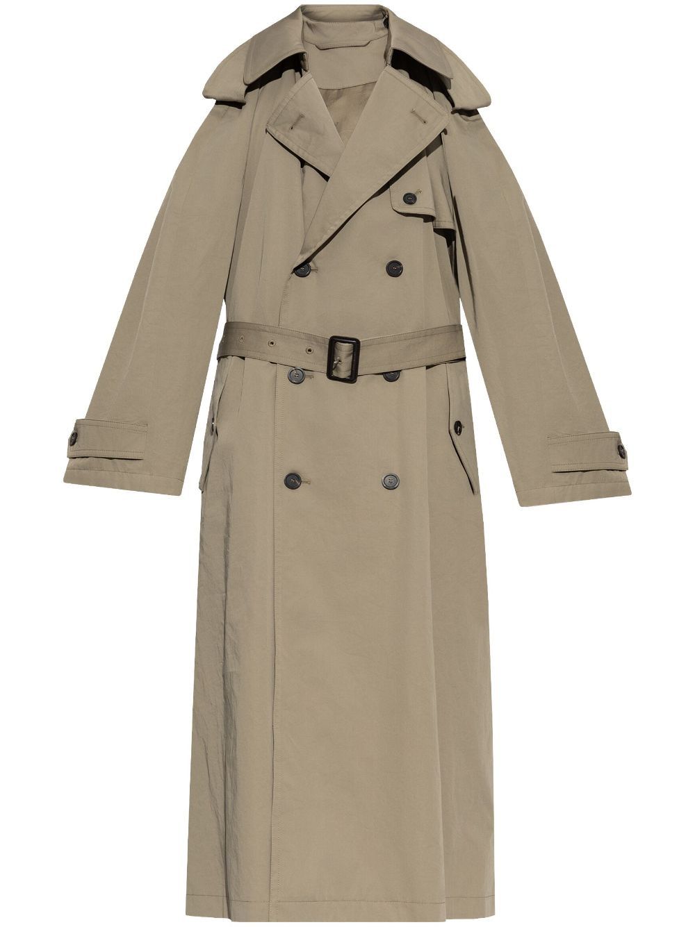 BALENCIAGA Cappuccino Cotton Trench Suspended Mini Dress
