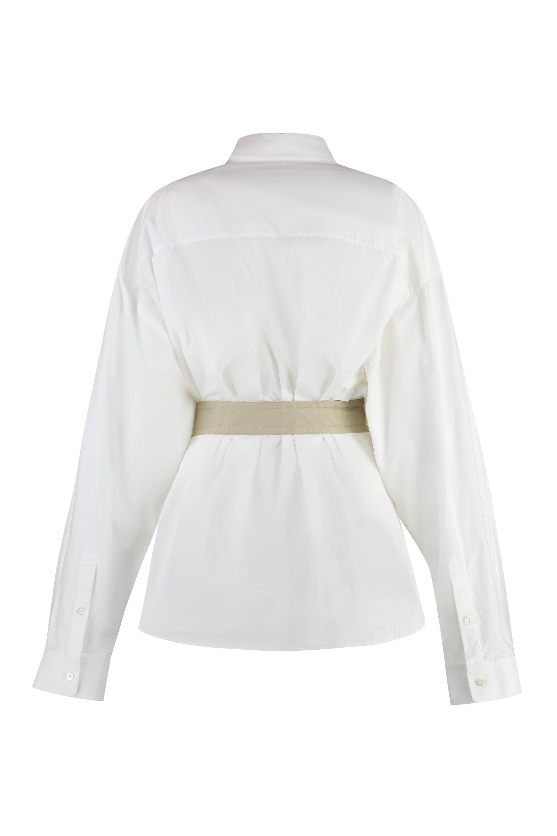 BALENCIAGA Cotton Shirt with Coordinated Waist Belt - Size 0 to 5