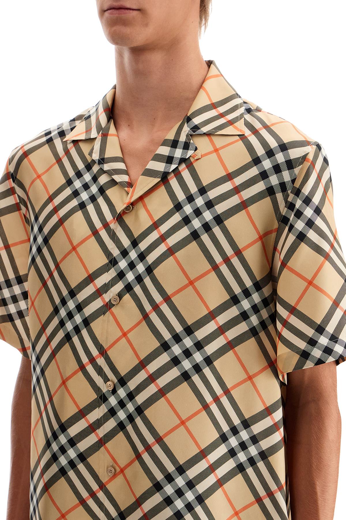 BURBERRY Checked Silk Shirt for Men - SS25 Collection