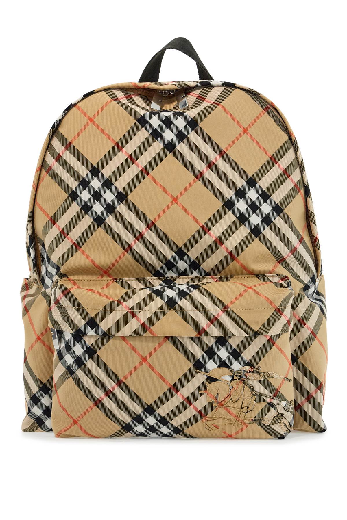 BURBERRY Embroidered Fabric Check Mini Backpack