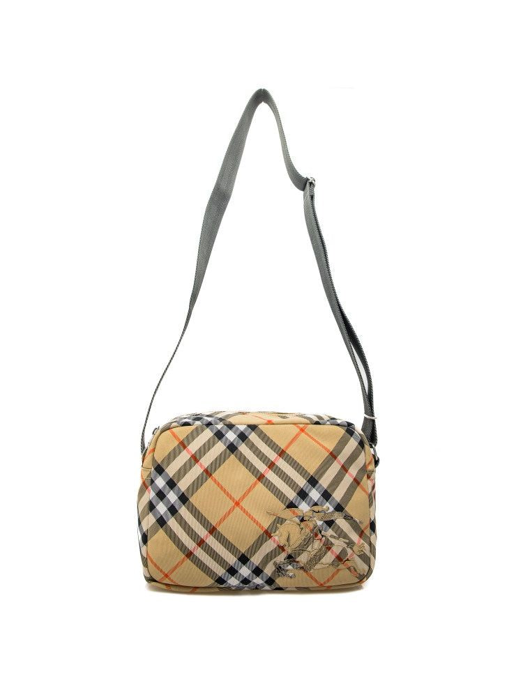 BURBERRY Check Motif Crossbody Handbag - 25cm x 18cm x 12cm