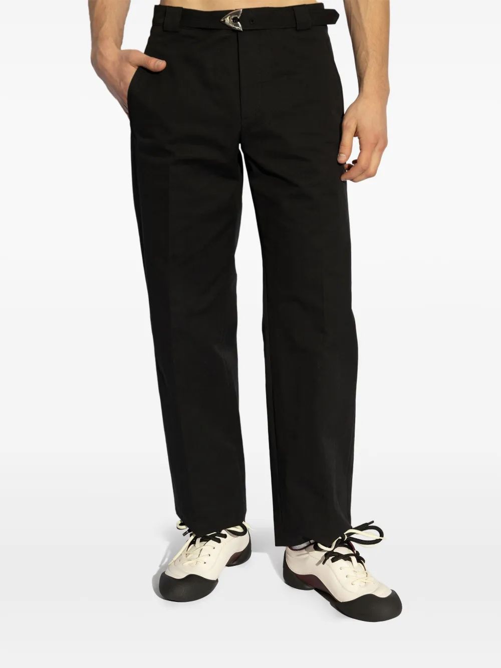 ALEXANDER MCQUEEN Cotton Blend Belt Trousers for Men