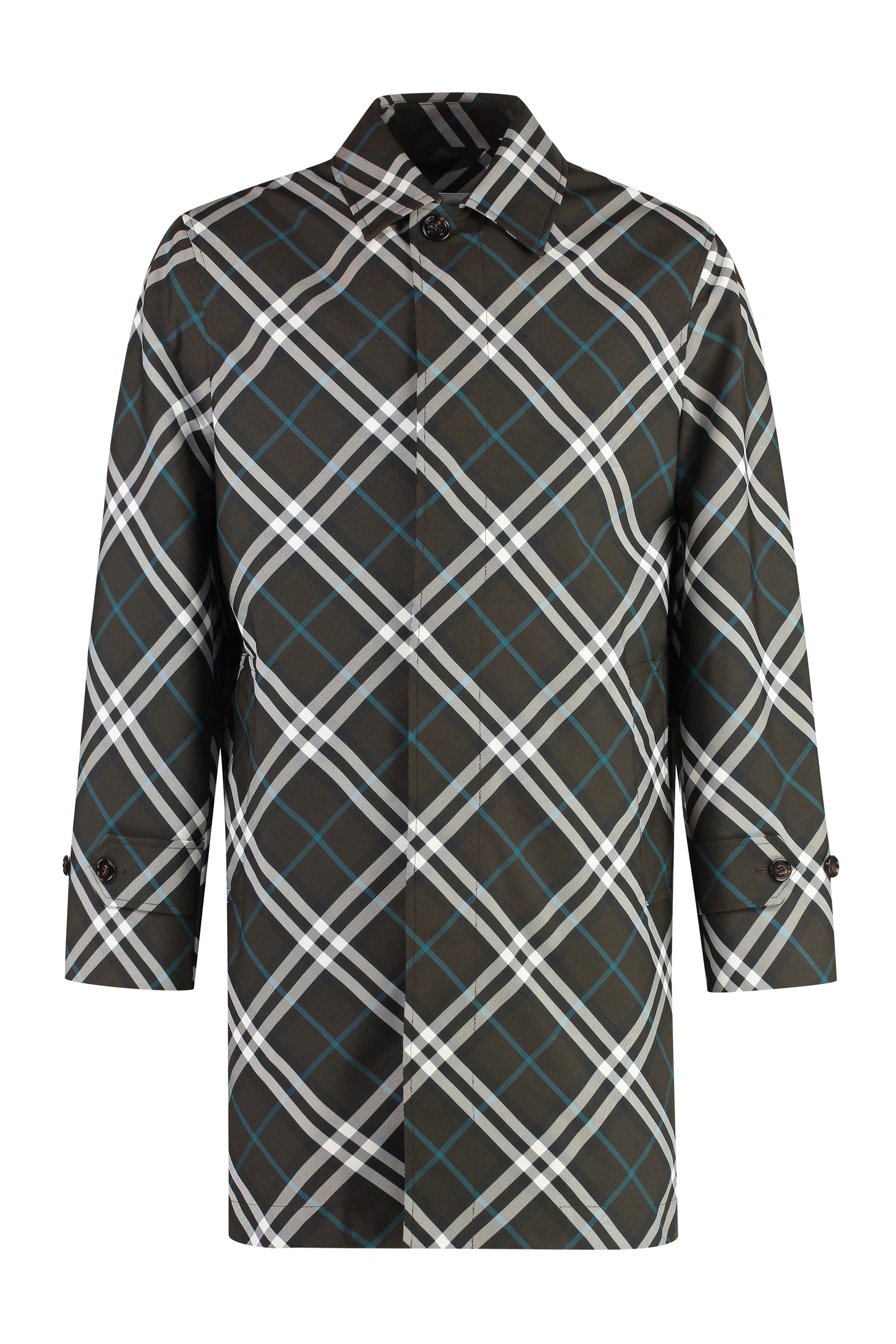 BURBERRY Gabardine Car Jacket with Check Motif for Men - Fall/Winter 2025
