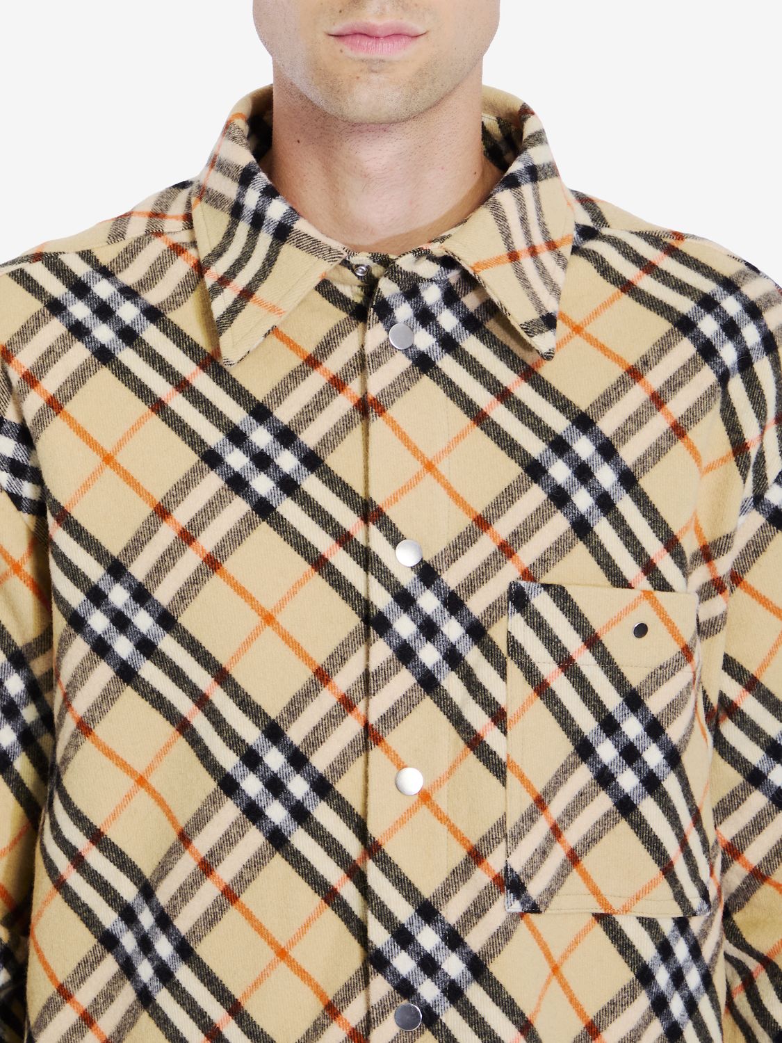 BURBERRY Embroidered Flannel Shirt for Men