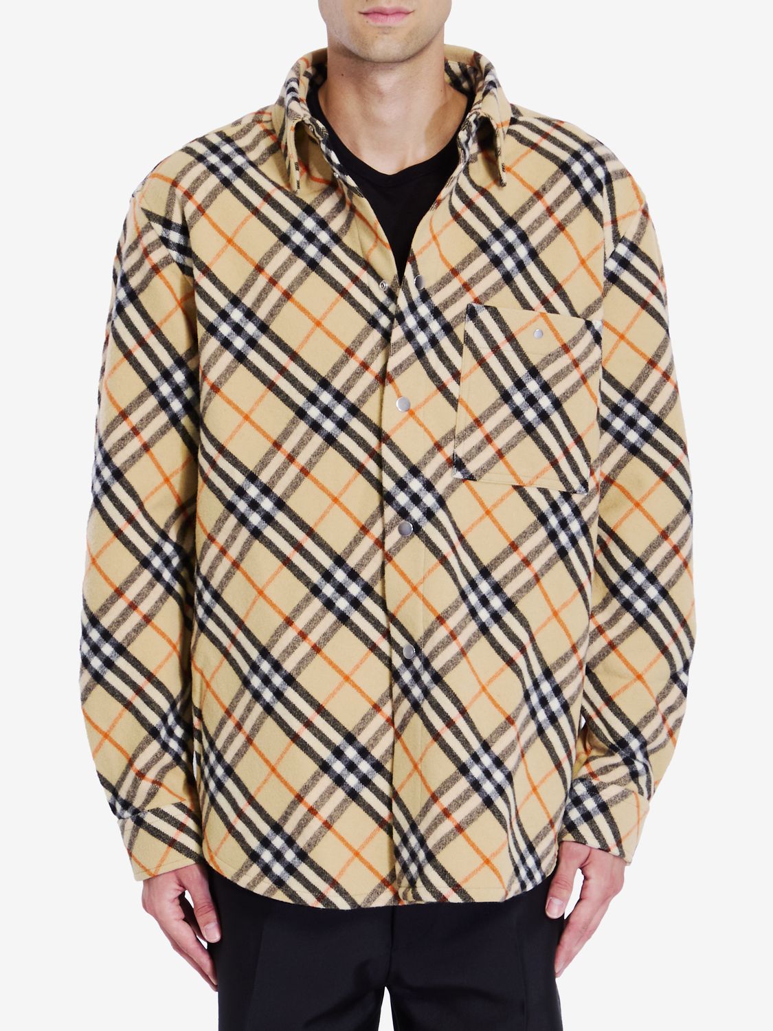 BURBERRY Embroidered Flannel Shirt for Men