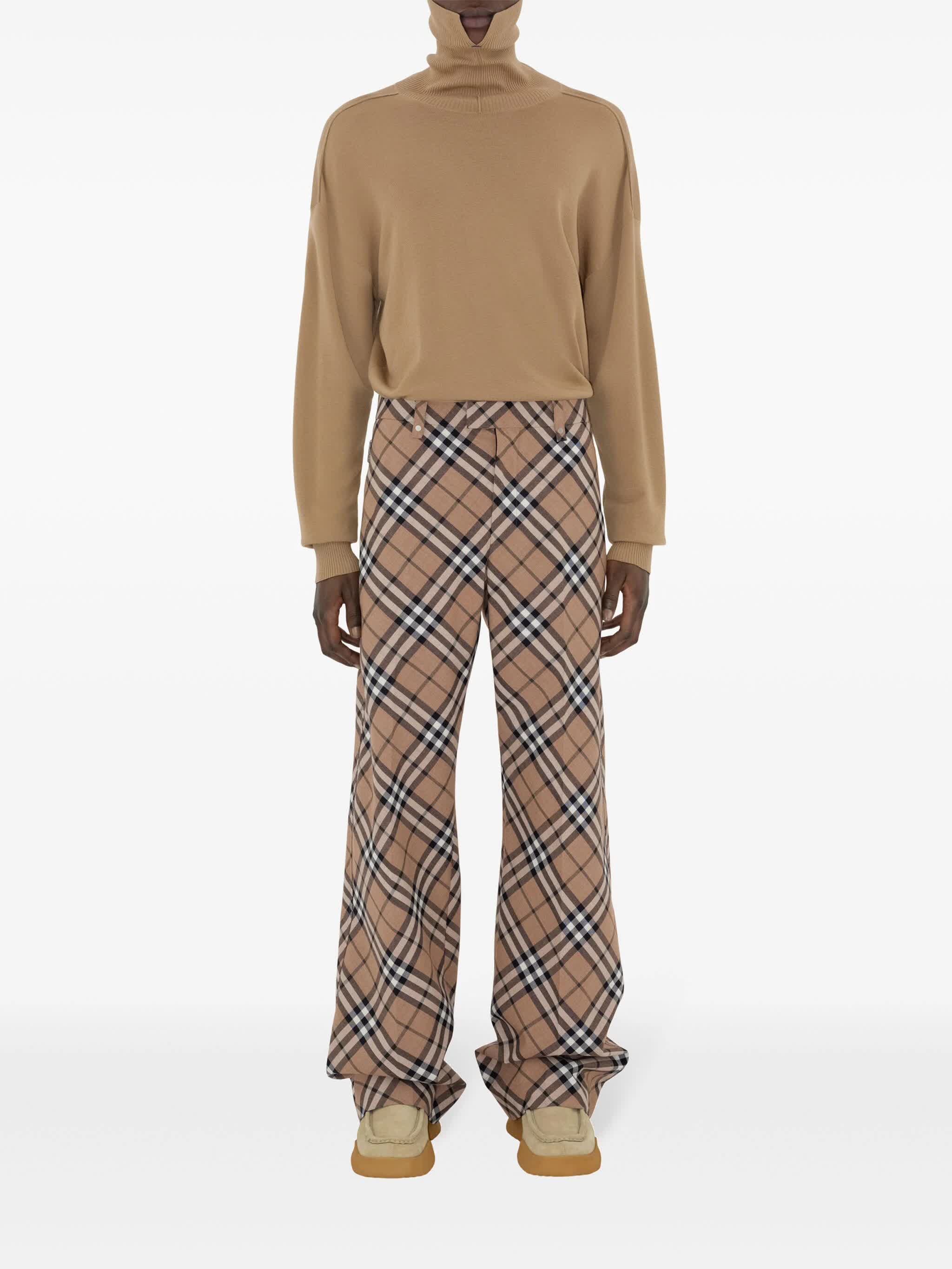 BURBERRY Tailored Checkered Design Trousers for Men