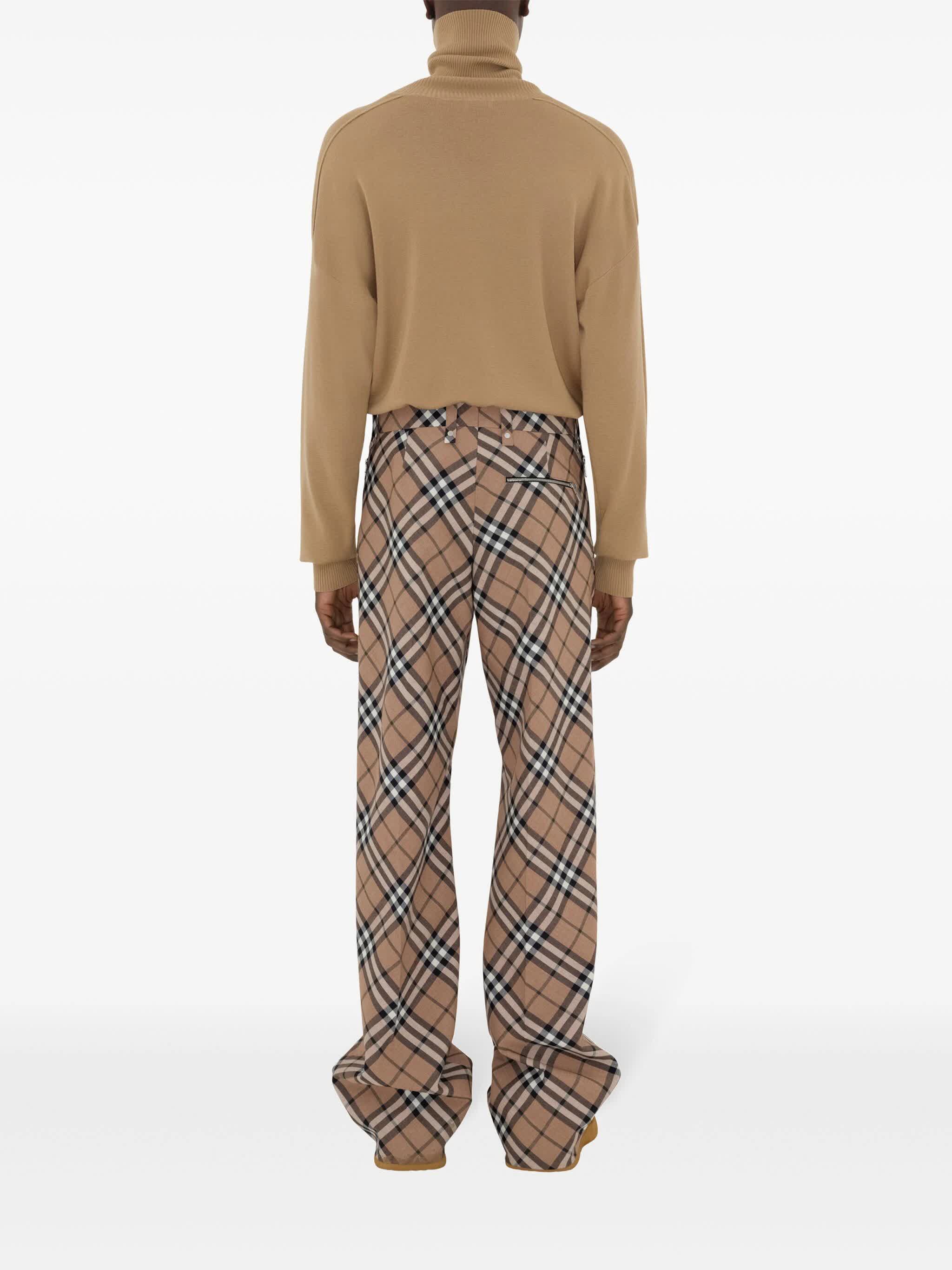 BURBERRY Tailored Checkered Design Trousers for Men