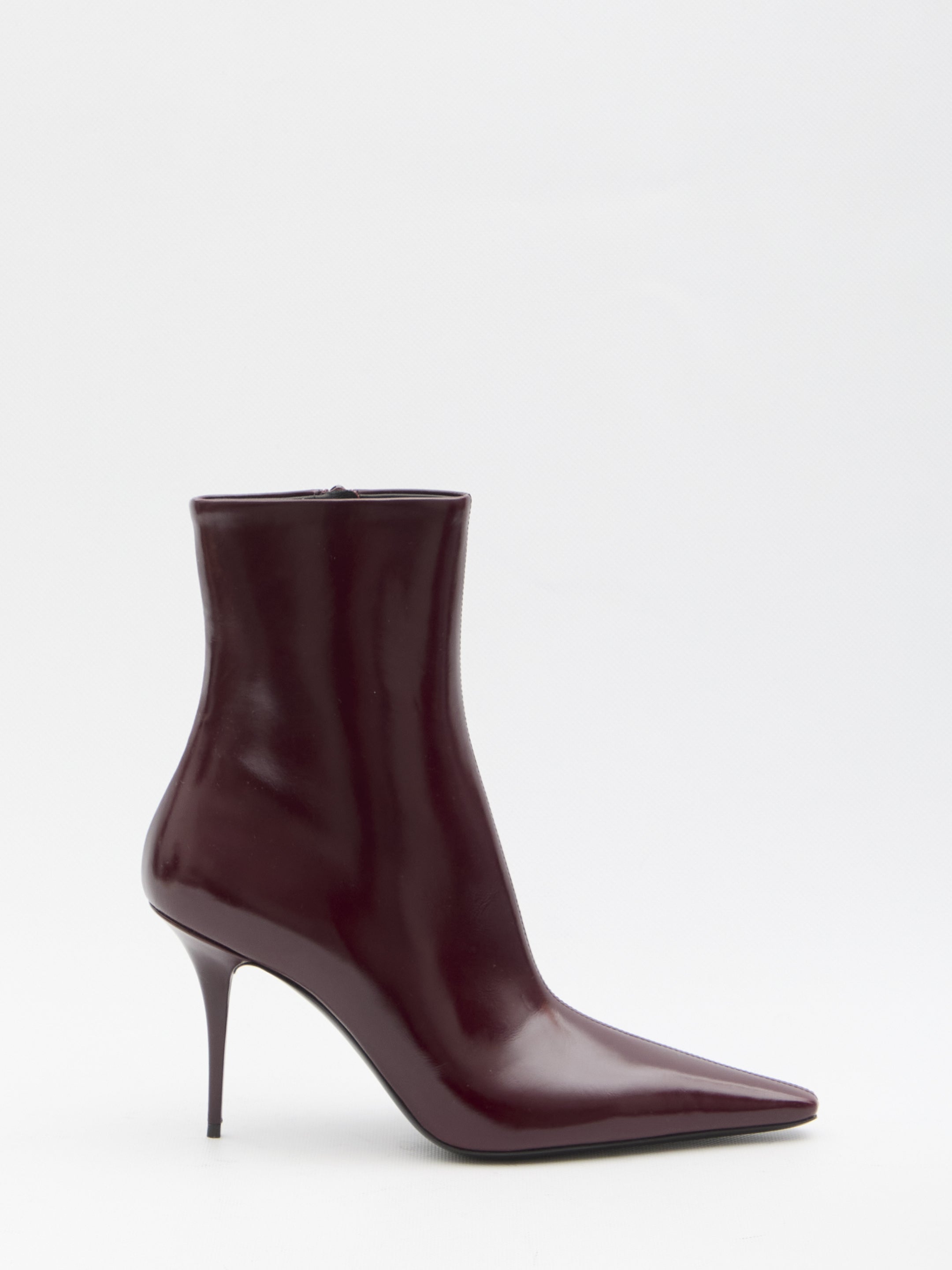 SAINT LAURENT Women's Vintage Smooth Calfskin Leather Ankle Boots - 9 cm Heel