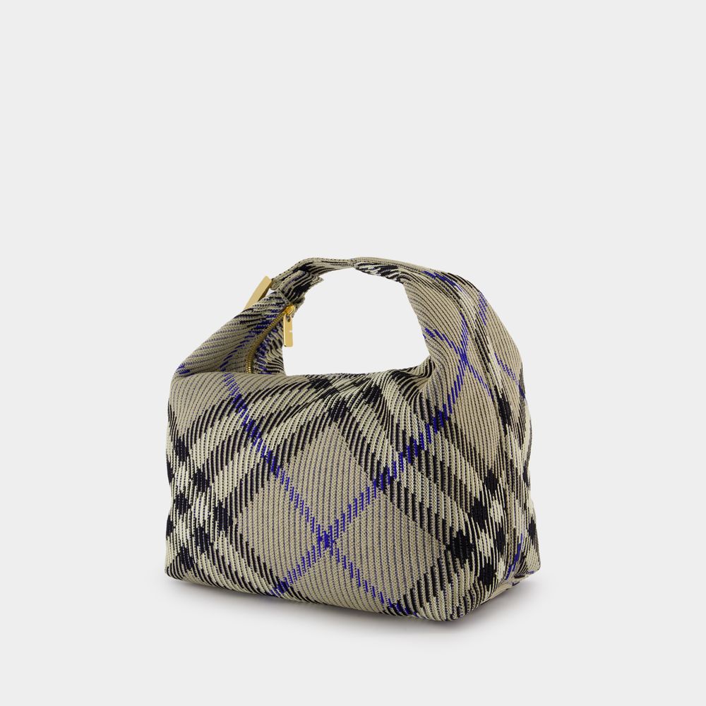 BURBERRY Medium Embroidered Nylon Peg Handbag