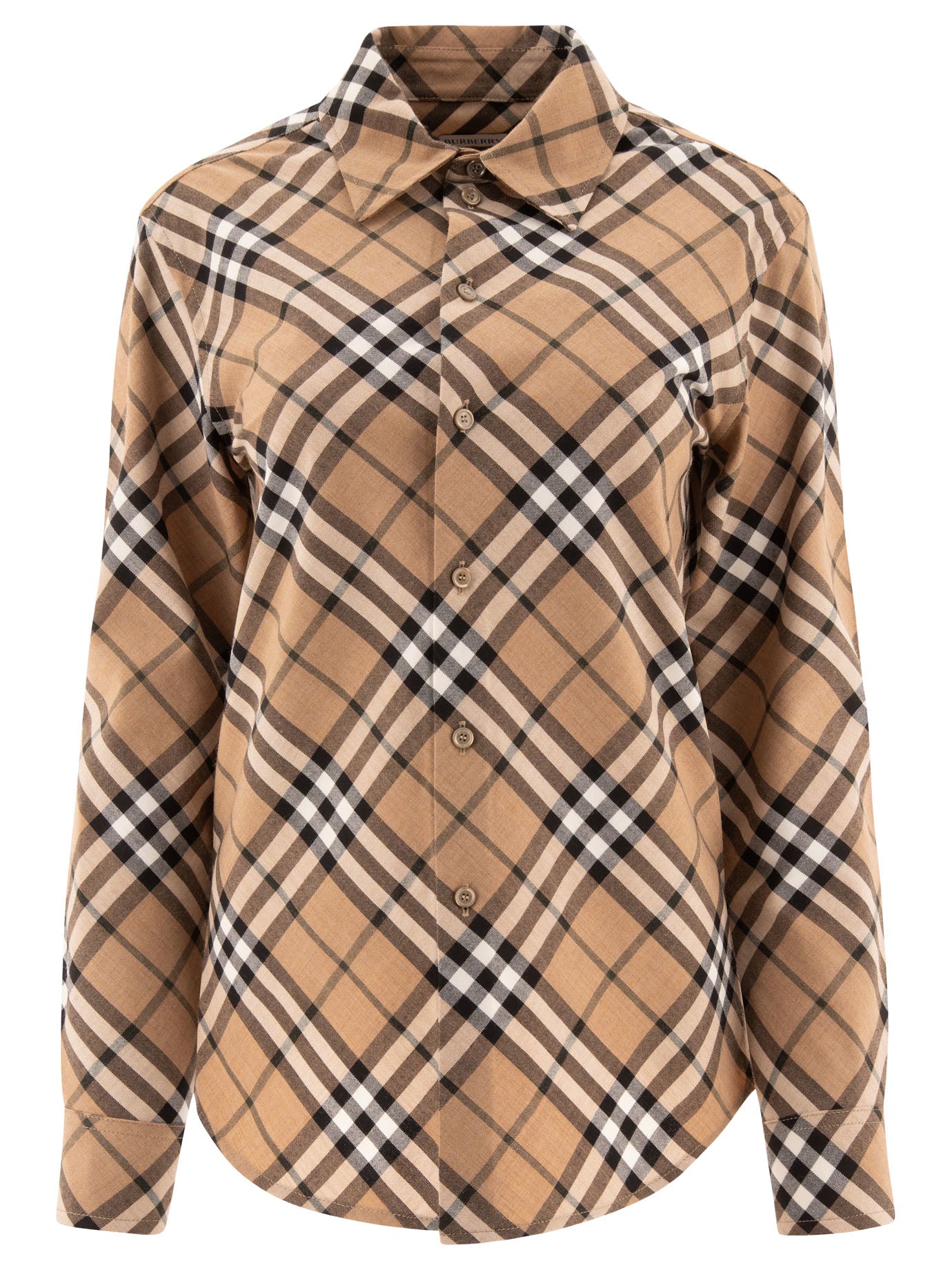 BURBERRY Wool Blend Check Shirt for Women