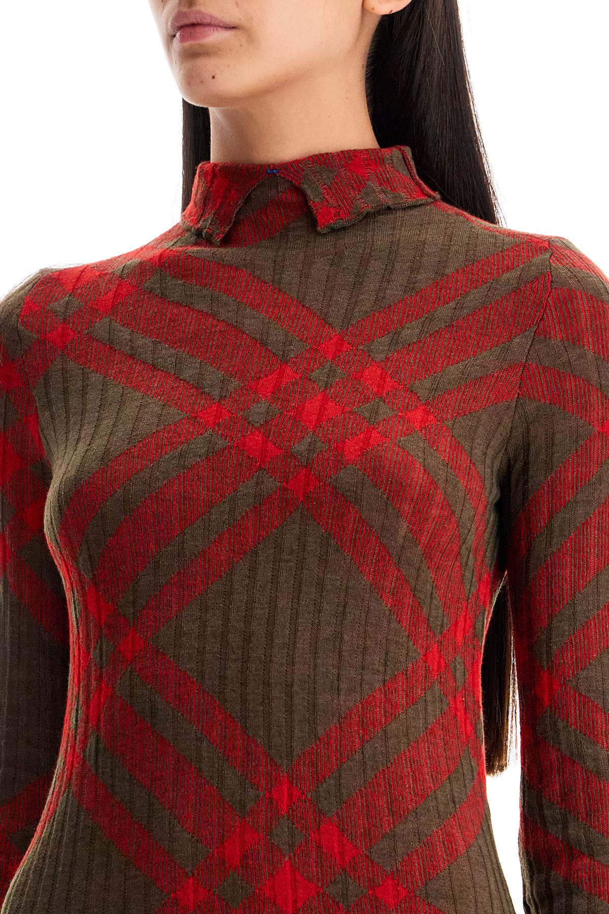 BURBERRY Slim Fit Wool Blend Dress