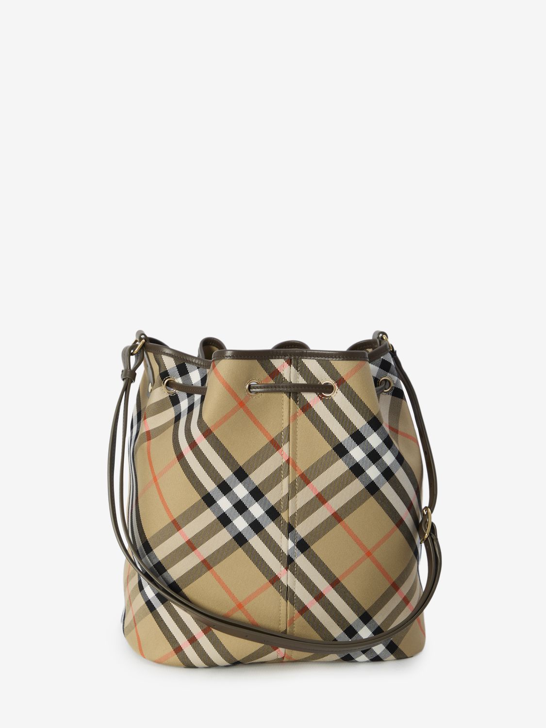 BURBERRY Vintage Check Bucket Bag with Adjustable Shoulder Strap