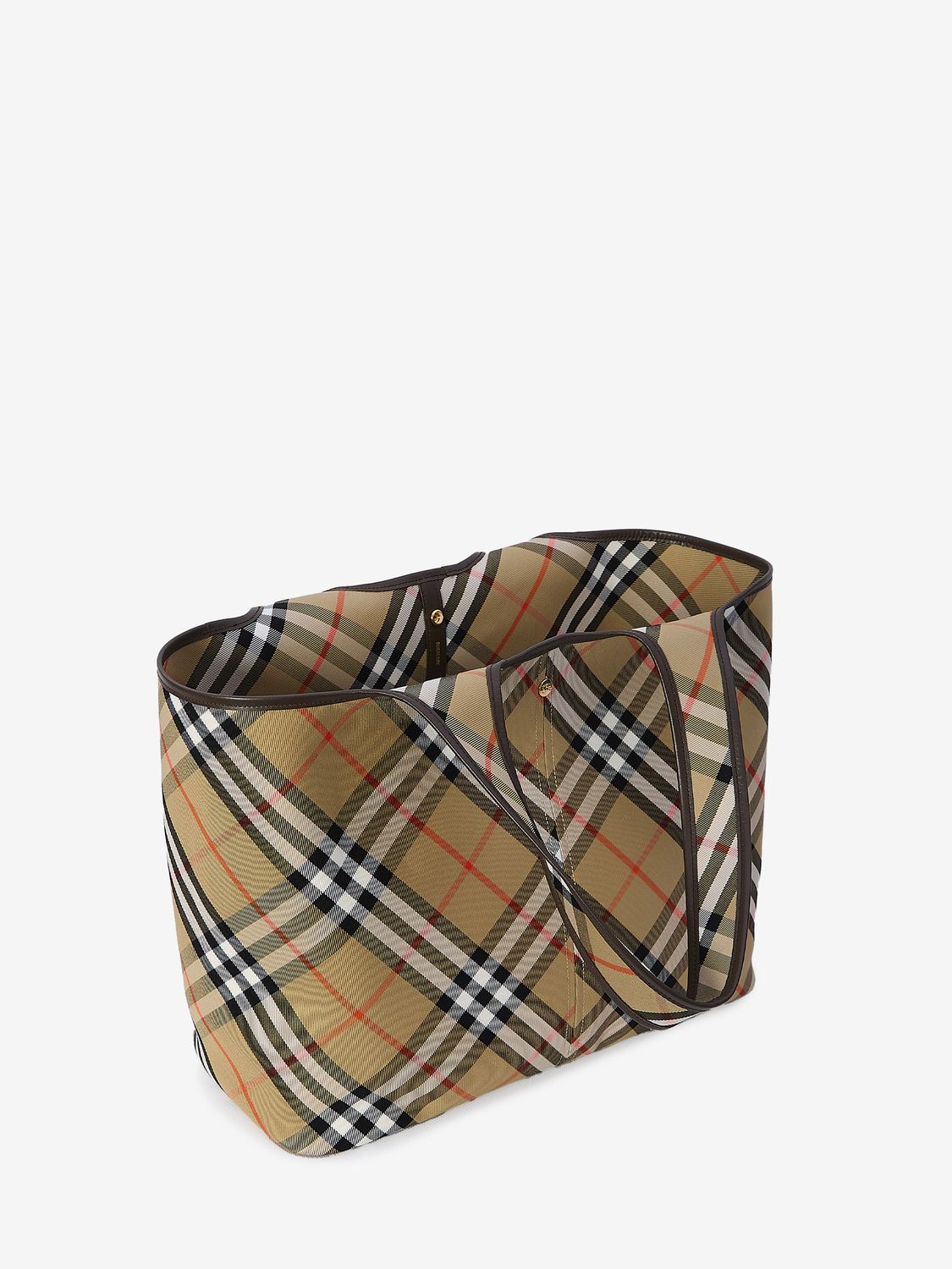 BURBERRY Medium Check Embroidered Canvas Tote Handbag