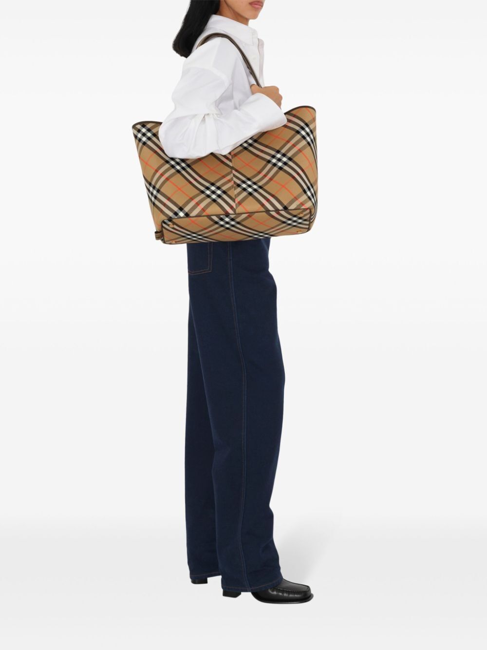 BURBERRY Medium Check Tote Handbag