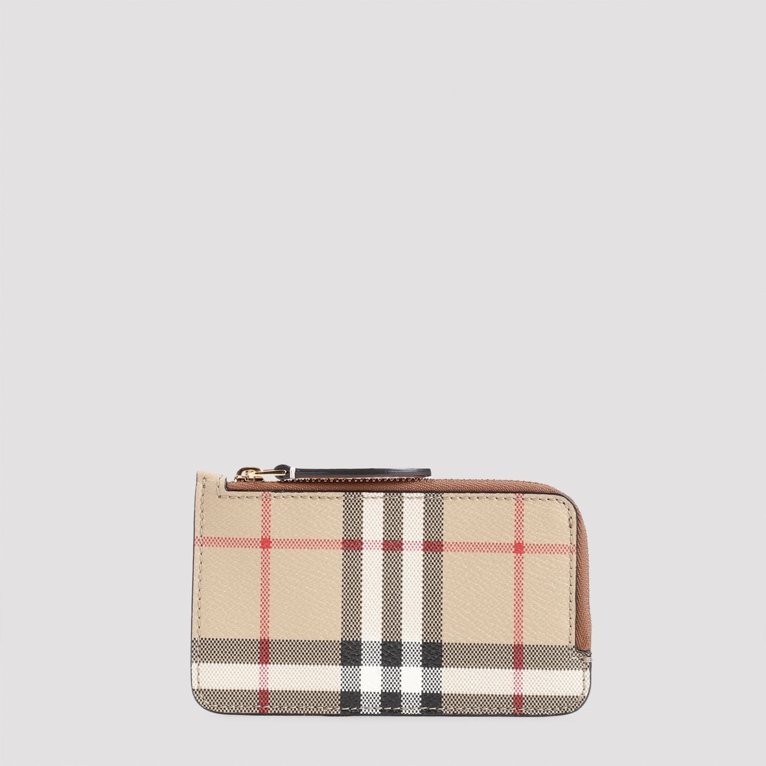 BURBERRY Checked Mini E-Canvas Card Holder