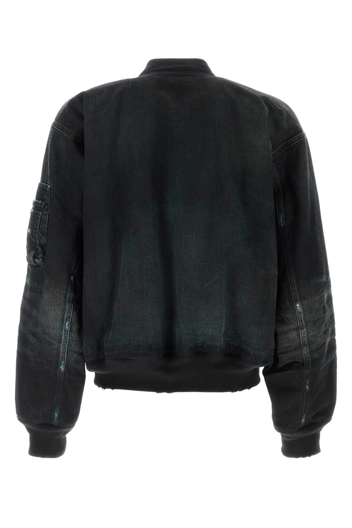 BALENCIAGA Denim Cotton Bomber Jacket