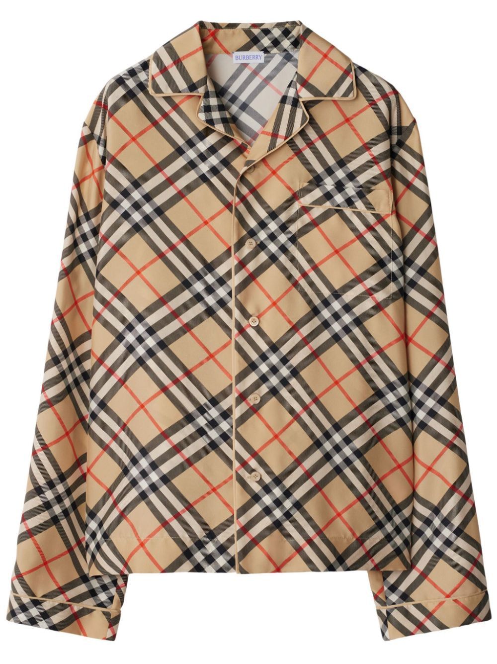 BURBERRY Checkered Design Silk Shirt for Women