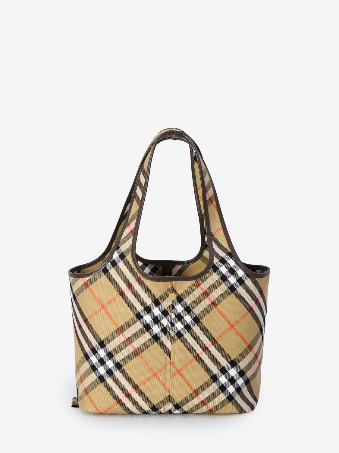 BURBERRY 100% Leather Checkered Handbag with Removable Pouch