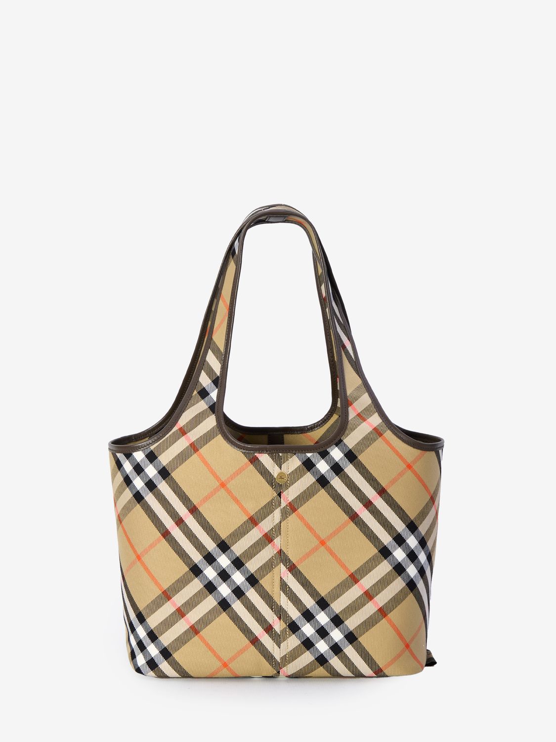 BURBERRY Small Check Shopping Handbag