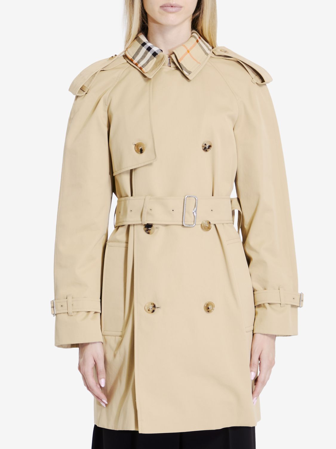 BURBERRY Double-Breasted Button Fastening Belted Jacket