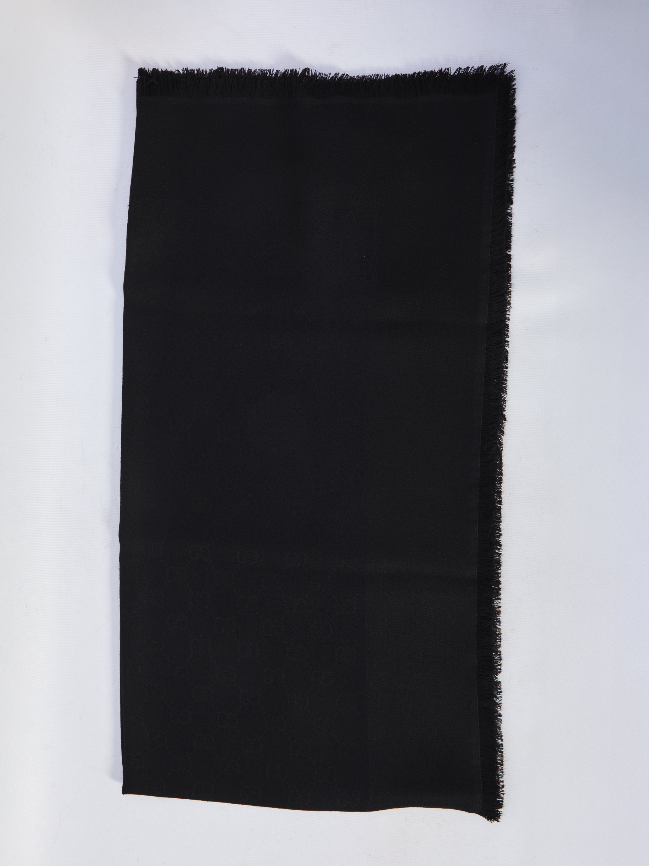 GUCCI GG Jacquard Scarf with Frayed Edges