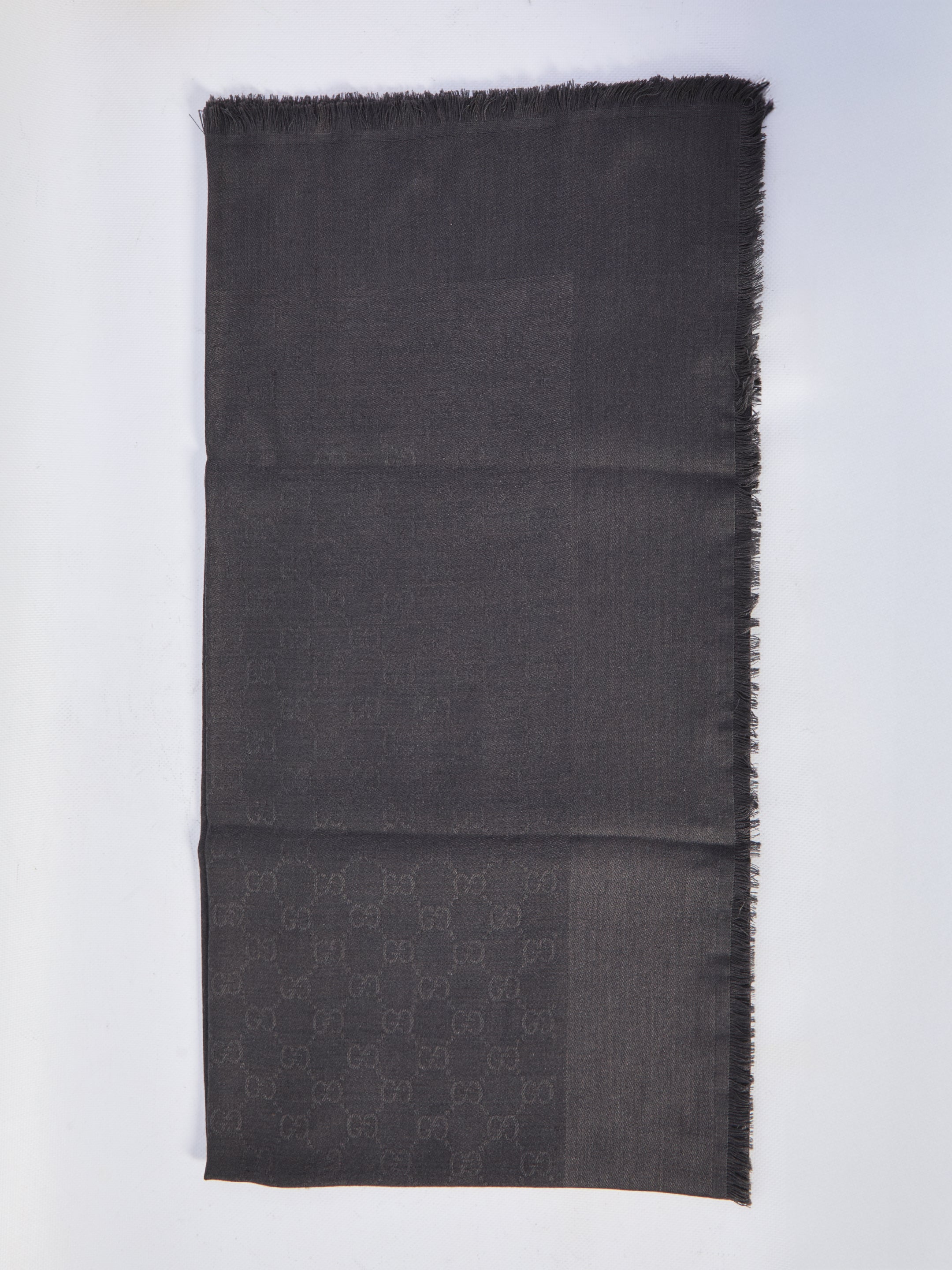 GUCCI GG Jacquard Wool and Silk Scarf 120x120cm