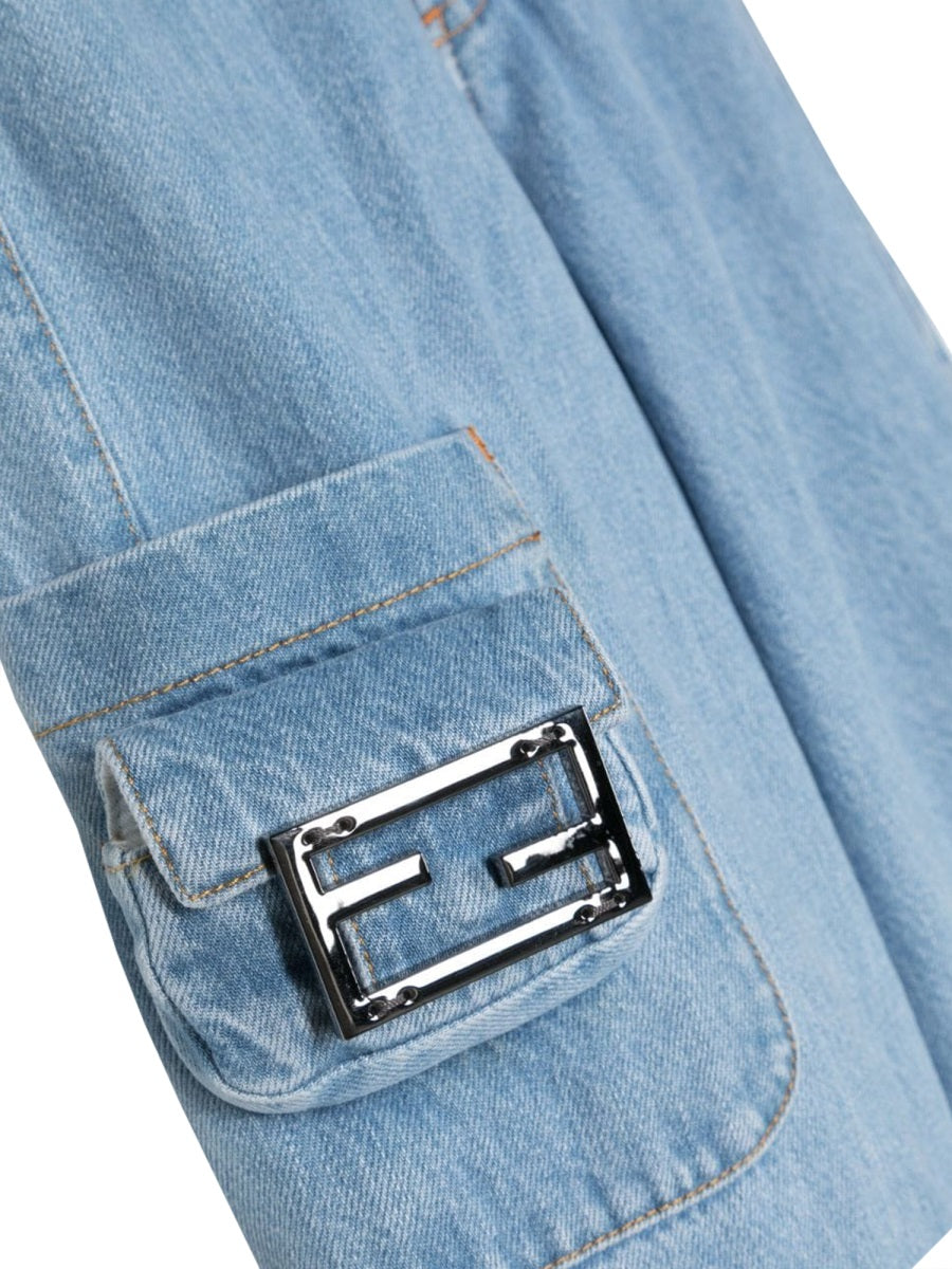 FENDI Girls' Wide Denim Pants