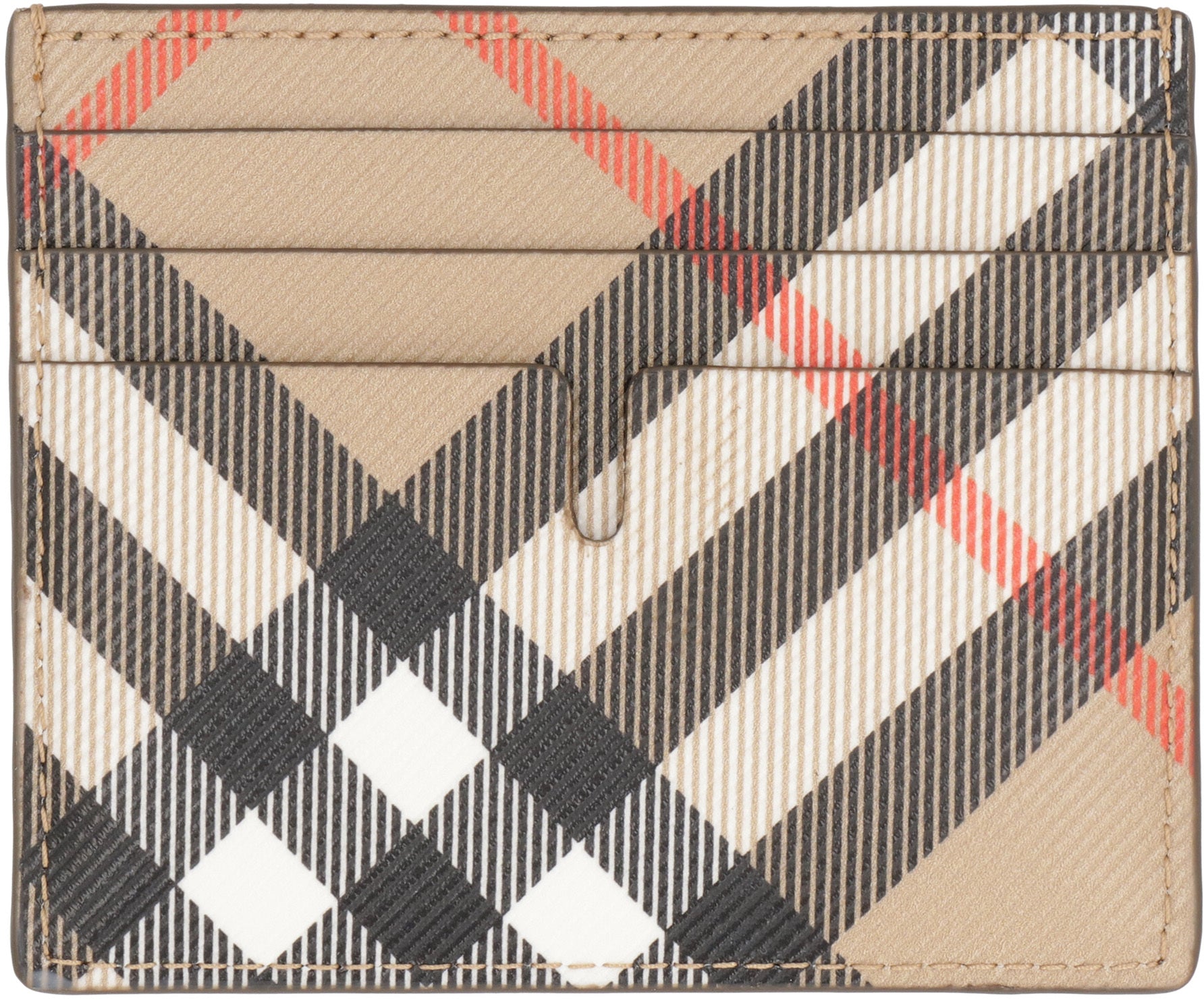 BURBERRY Checkered Design Mini Card Holder