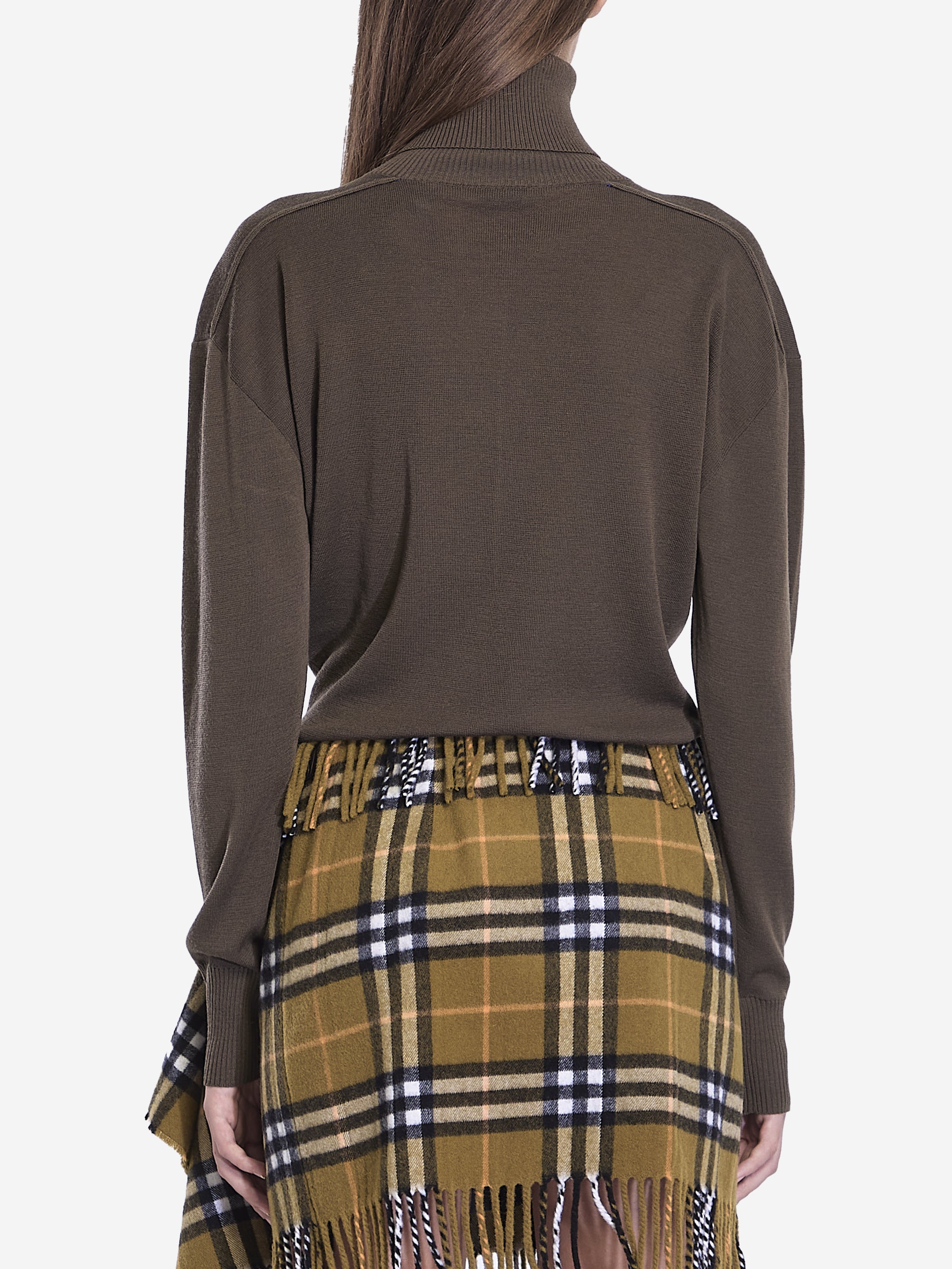 BURBERRY Oversized Rollneck Military Wool Sweater