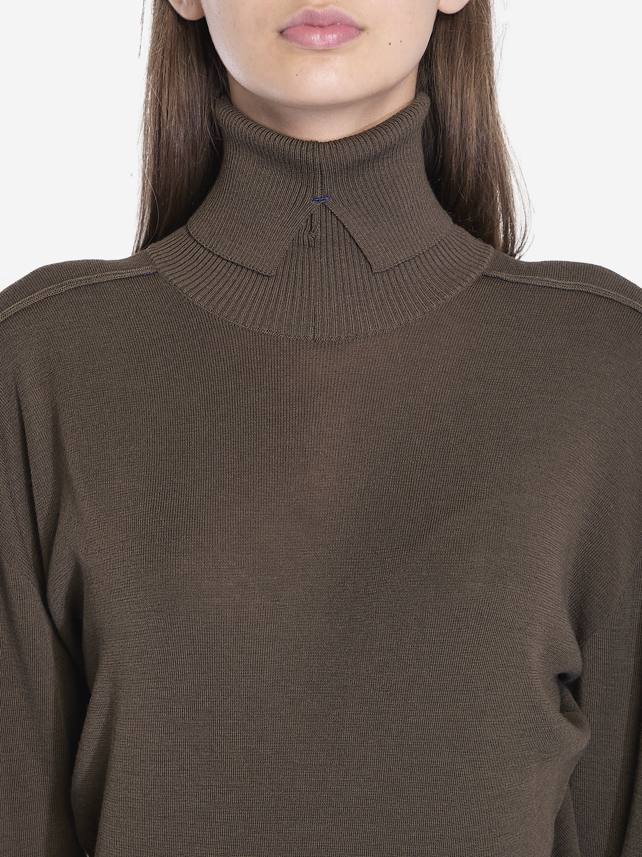 BURBERRY Oversized Rollneck Military Wool Sweater