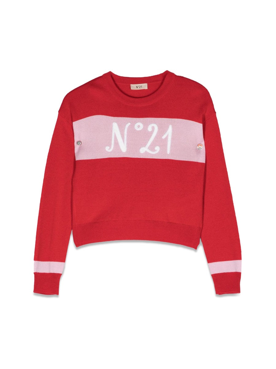 N°21 Girls' Logo Crew Neck Pullover - Mini Style
