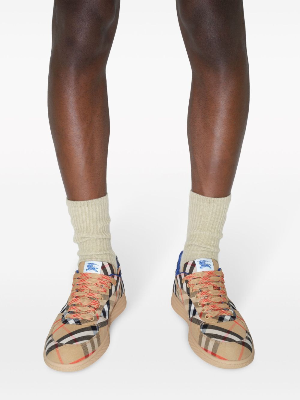 BURBERRY Cotton-Blend Check Terrace Sneakers for Men