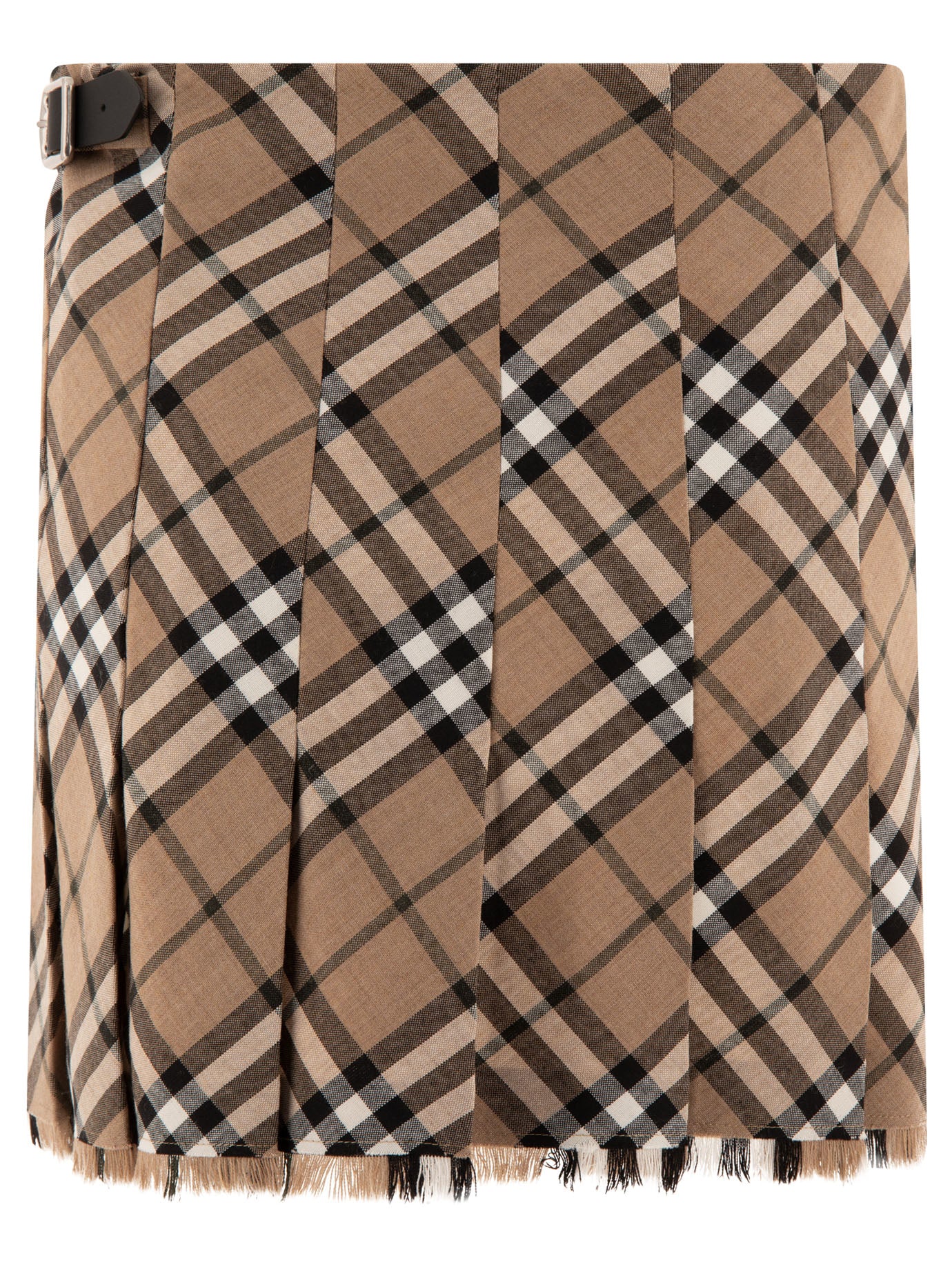 BURBERRY Check Wool Blend Mini Kilt for Women