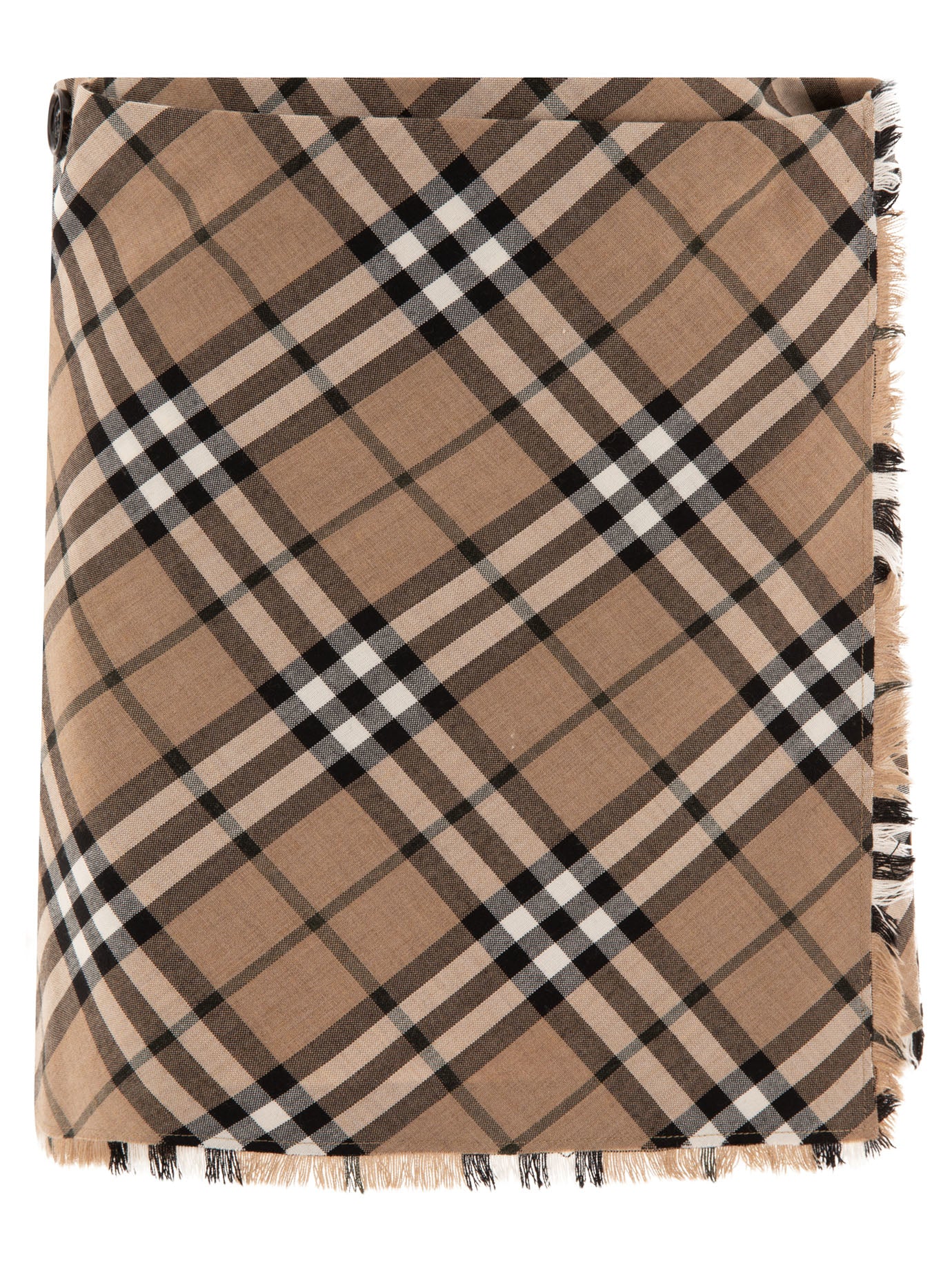 BURBERRY Check Wool Blend Mini Kilt for Women