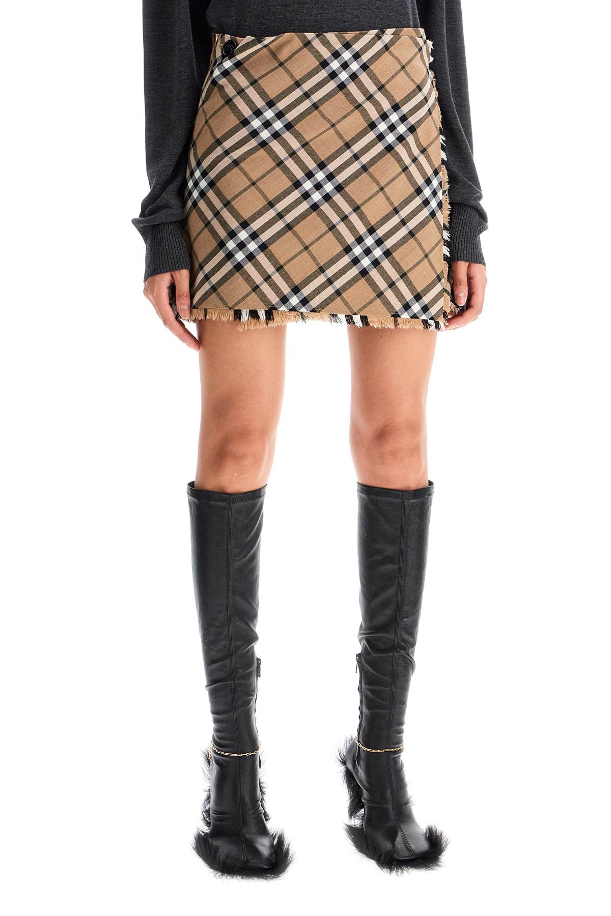 BURBERRY Checked Embroidered Mini Skirt for Women