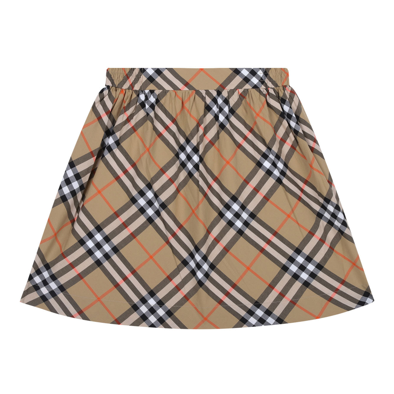 BURBERRY Mini Check Cotton Skirt for Girls