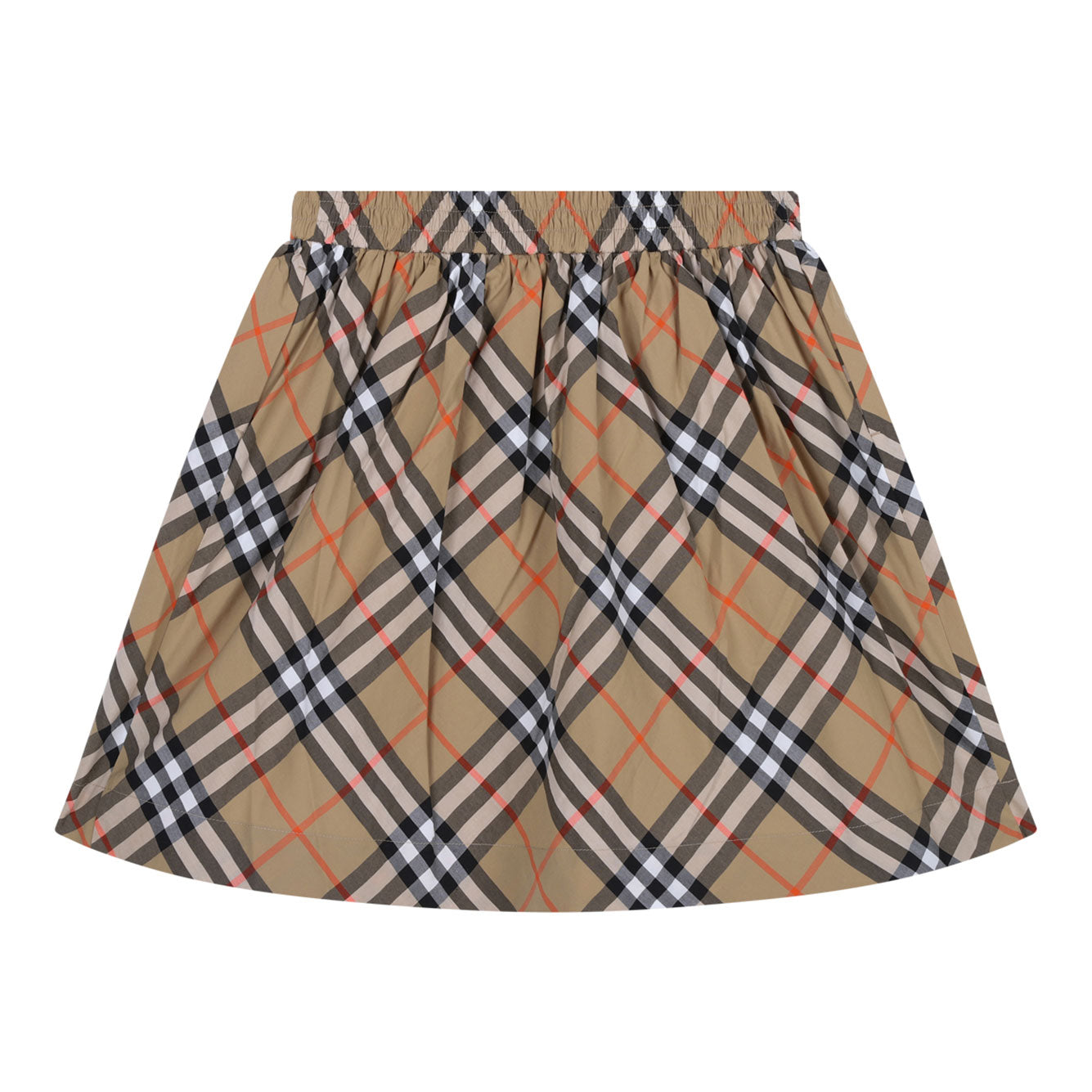 BURBERRY Mini Check Cotton Skirt for Girls