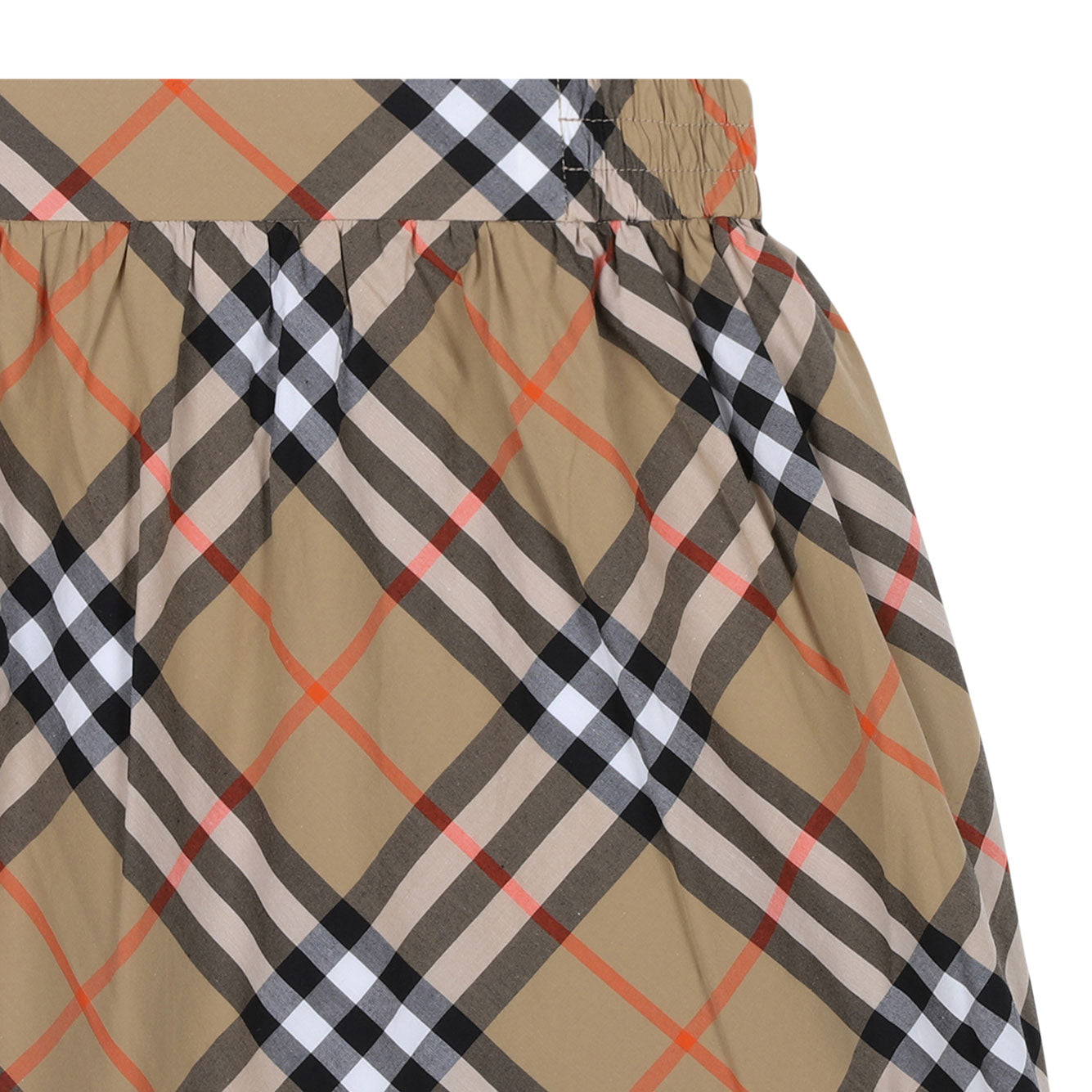 BURBERRY Mini Check Cotton Skirt for Girls