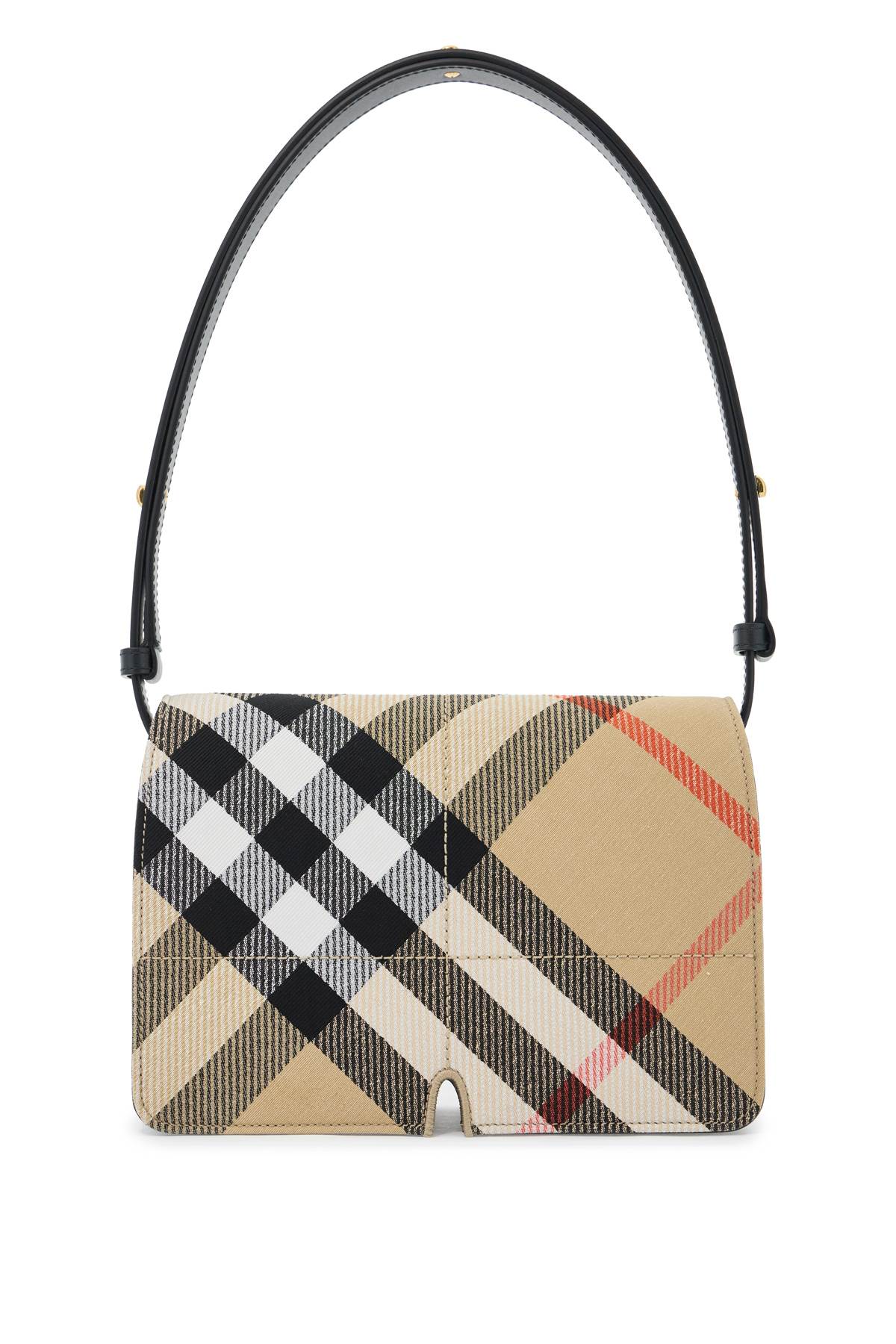 BURBERRY Mini Check Pattern Handbag with Adjustable Shoulder Strap